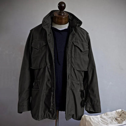 Men's M65 Military Field Jacket Weather Resistant Outdoor Coat