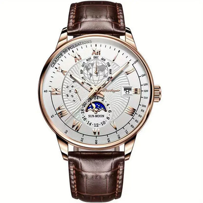 Mens Mechanical Moonphase Watch Luxury Automatic Wristwatch