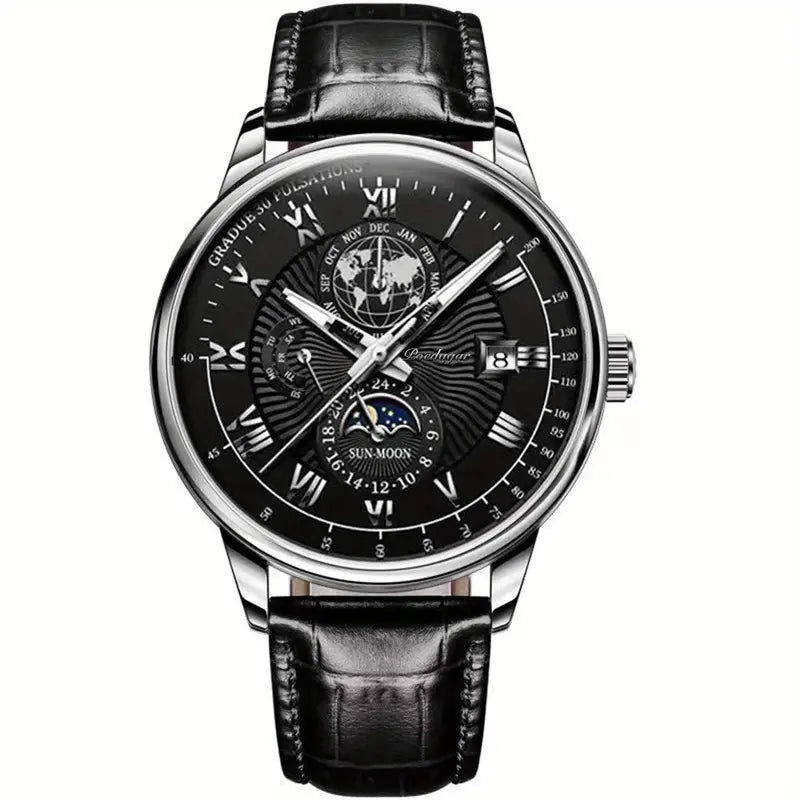 Mens Mechanical Moonphase Watch Luxury Automatic Wristwatch