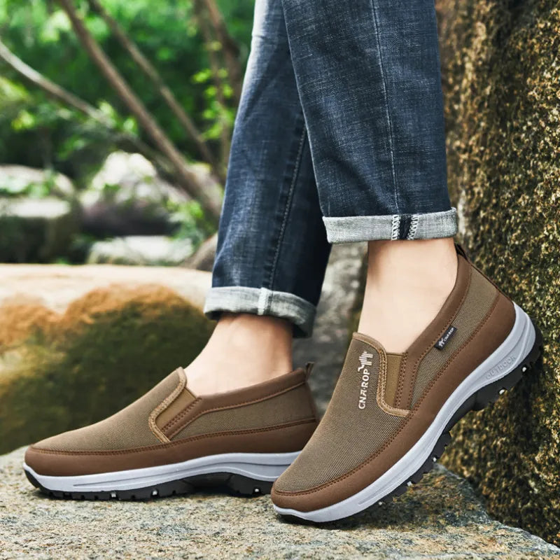 Mens Orthopedic Sneakers Breathable Mesh Slip On Walking Shoes