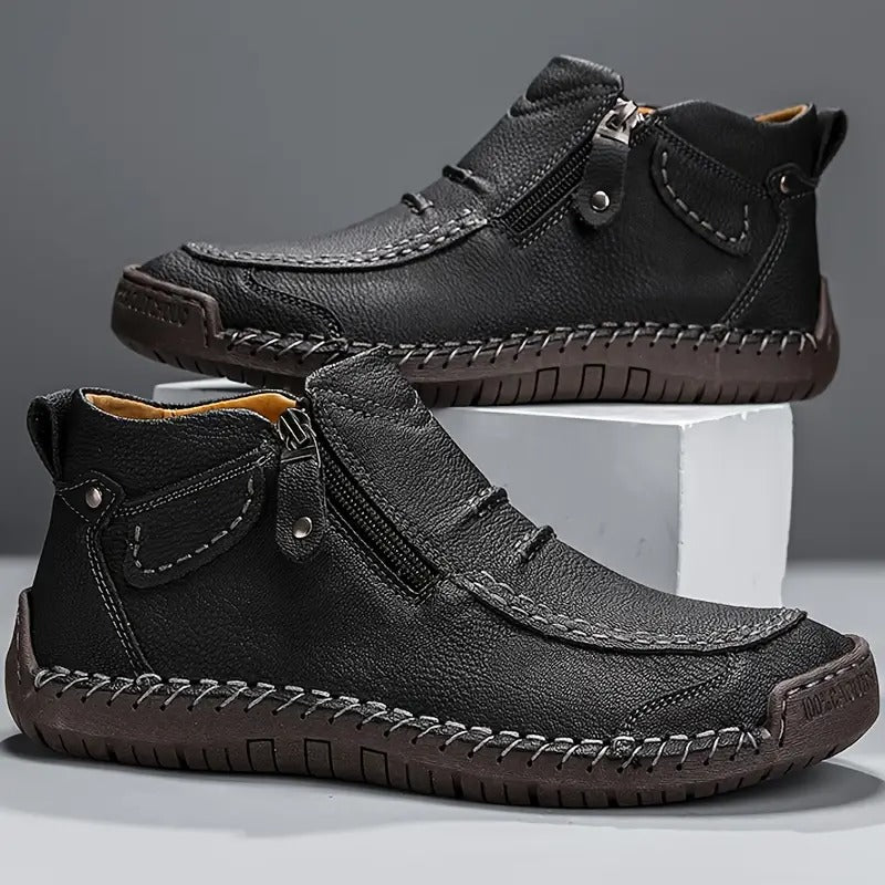 Men's Orthopedic Zip Boots Comfortable High Top Walking Shoes