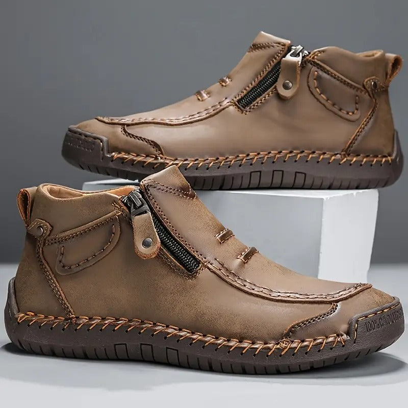 Men's Orthopedic Zip Boots Comfortable High Top Walking Shoes