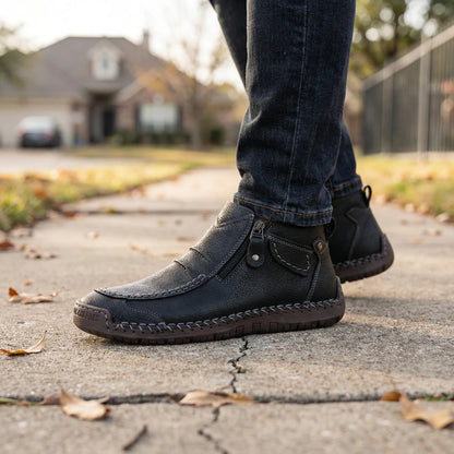 Men's Orthopedic Zip Boots Comfortable High Top Walking Shoes