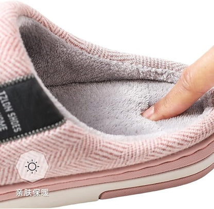 Men's Plush Lined Slippers Warm Indoor House Shoes