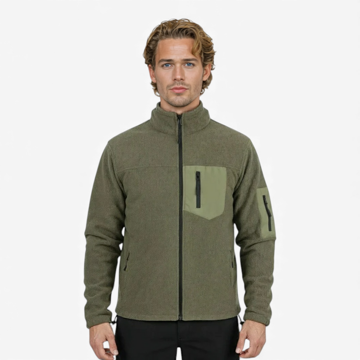 Mens Polar Fleece Winter Jacket Slim Fit Outdoor Thermal Coat