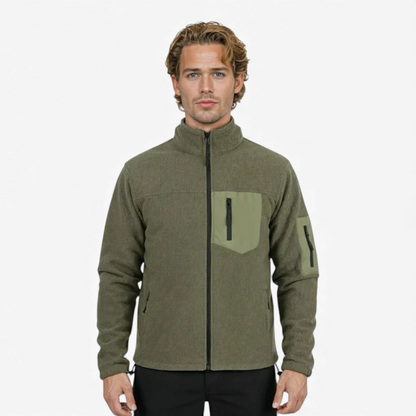 Mens Polar Fleece Winter Jacket Slim Fit Outdoor Thermal Coat