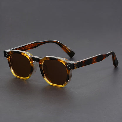 Men's Polygon Retro Sunglasses Full Frame Boho Style