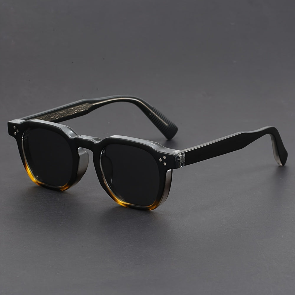 Men's Polygon Retro Sunglasses Full Frame Boho Style