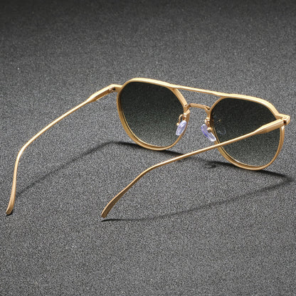 Mens Retro Round Sunglasses Blue Tint Vintage Metal Eyewear