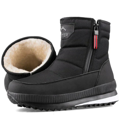 Mens Snow Boots Insulated Winter Leather Footwear