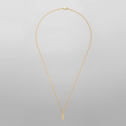 Mens Square Pendant Necklace Gold Stainless Steel Luxury Chain