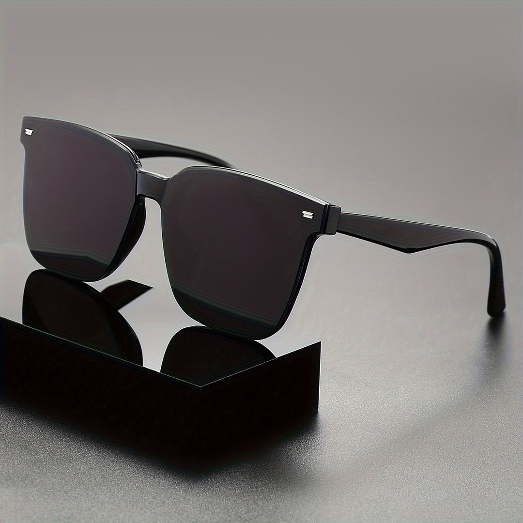 Mens Square Sunglasses Rivet Detail Casual Outdoor Eyewear