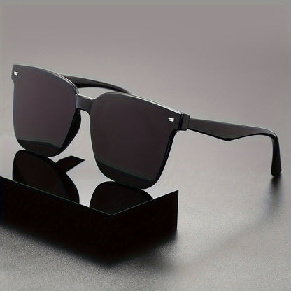 Mens Square Sunglasses Rivet Detail Casual Outdoor Eyewear