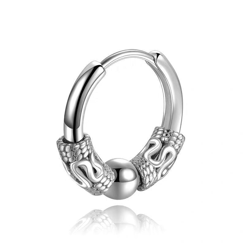Mens Stainless Steel Statement Earrings Modern Streetwear Jewelry