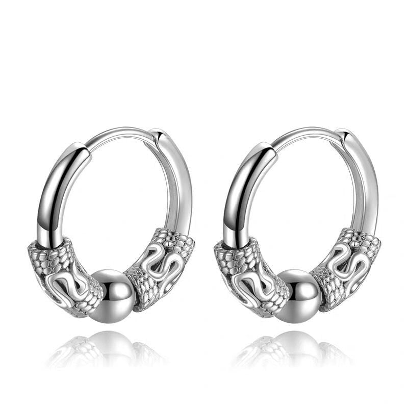 Mens Stainless Steel Statement Earrings Modern Streetwear Jewelry