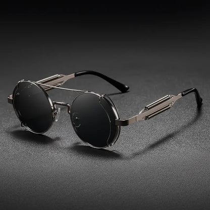 Men's Steampunk Polarized Sunglasses Metal Frame