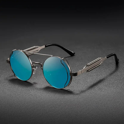 Men's Steampunk Polarized Sunglasses Metal Frame