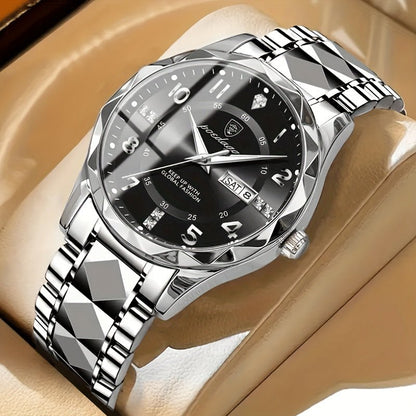 Mens Titanium Sports Watch Waterproof Chronograph Digital Analog Multifunction