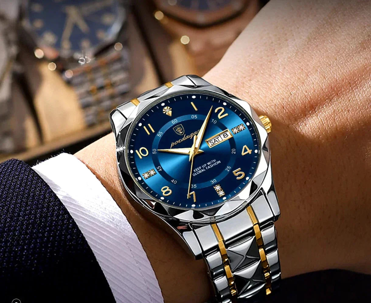 Mens Titanium Sports Watch Waterproof Chronograph Digital Analog Multifunction