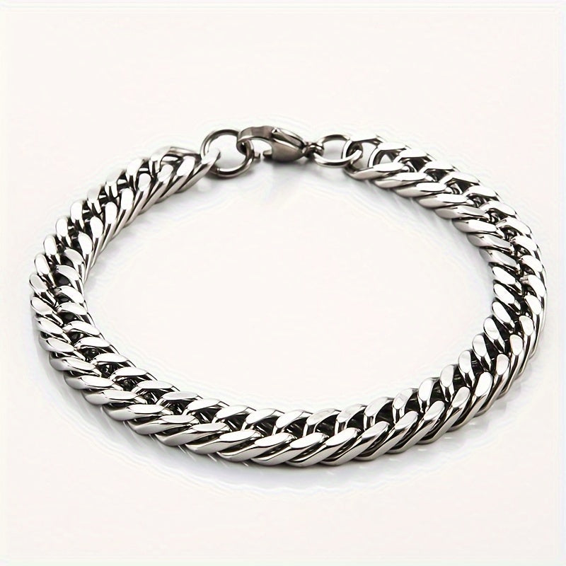 Mens Twist Link Bracelet Stainless Steel Hip Hop Jewelry