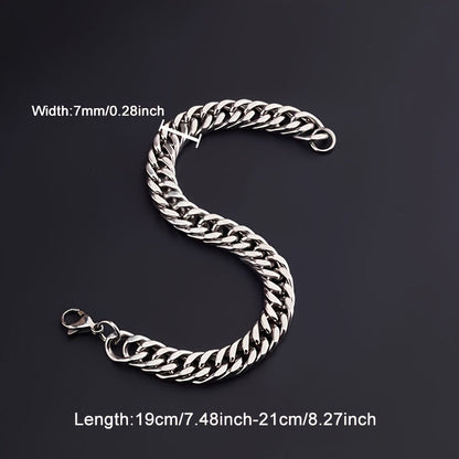 Mens Twist Link Bracelet Stainless Steel Hip Hop Jewelry