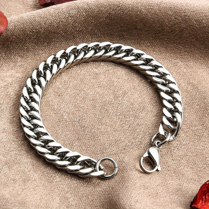 Mens Twist Link Bracelet Stainless Steel Hip Hop Jewelry