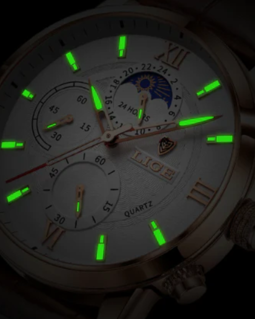 Men's Waterproof Quartz Watch Classic Leather Strap