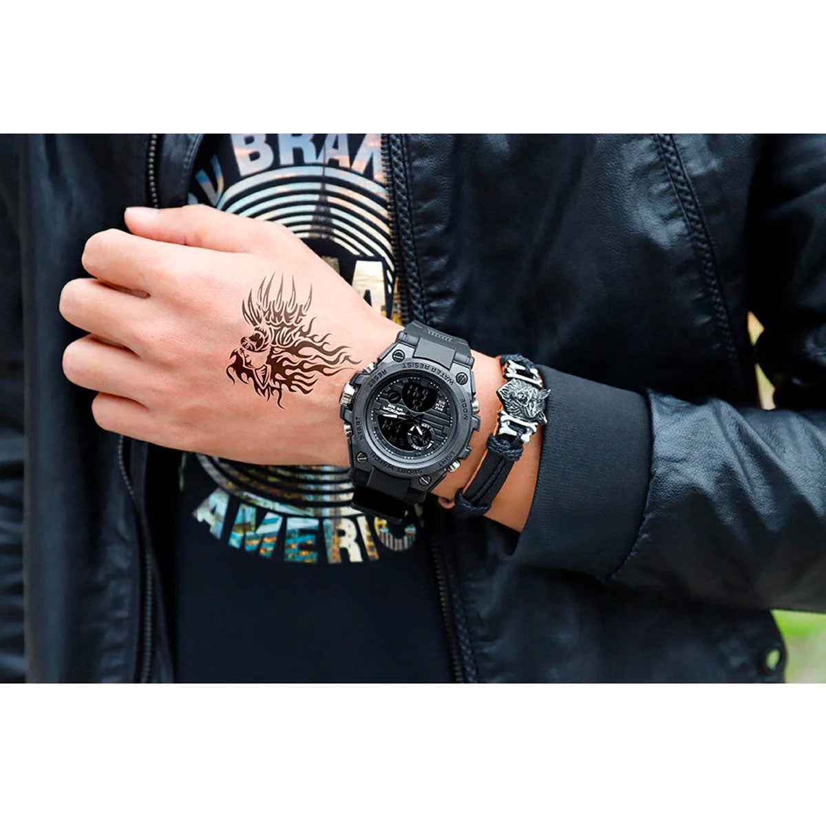 Military Sports Watch Waterproof Analog Digital Wristwatch