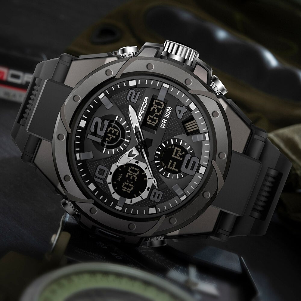Military Sports Watch Waterproof Analog Digital Wristwatch