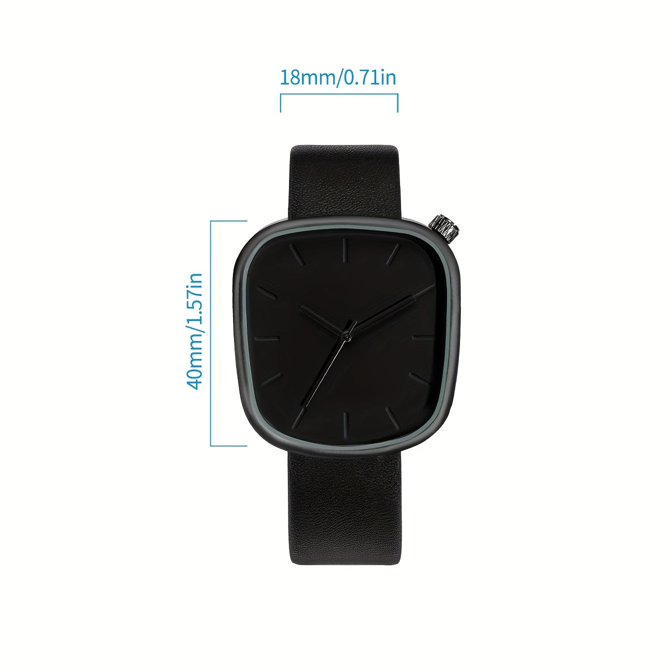 Minimalist Mens Watch Stainless Steel Analog Watch Leather Strap