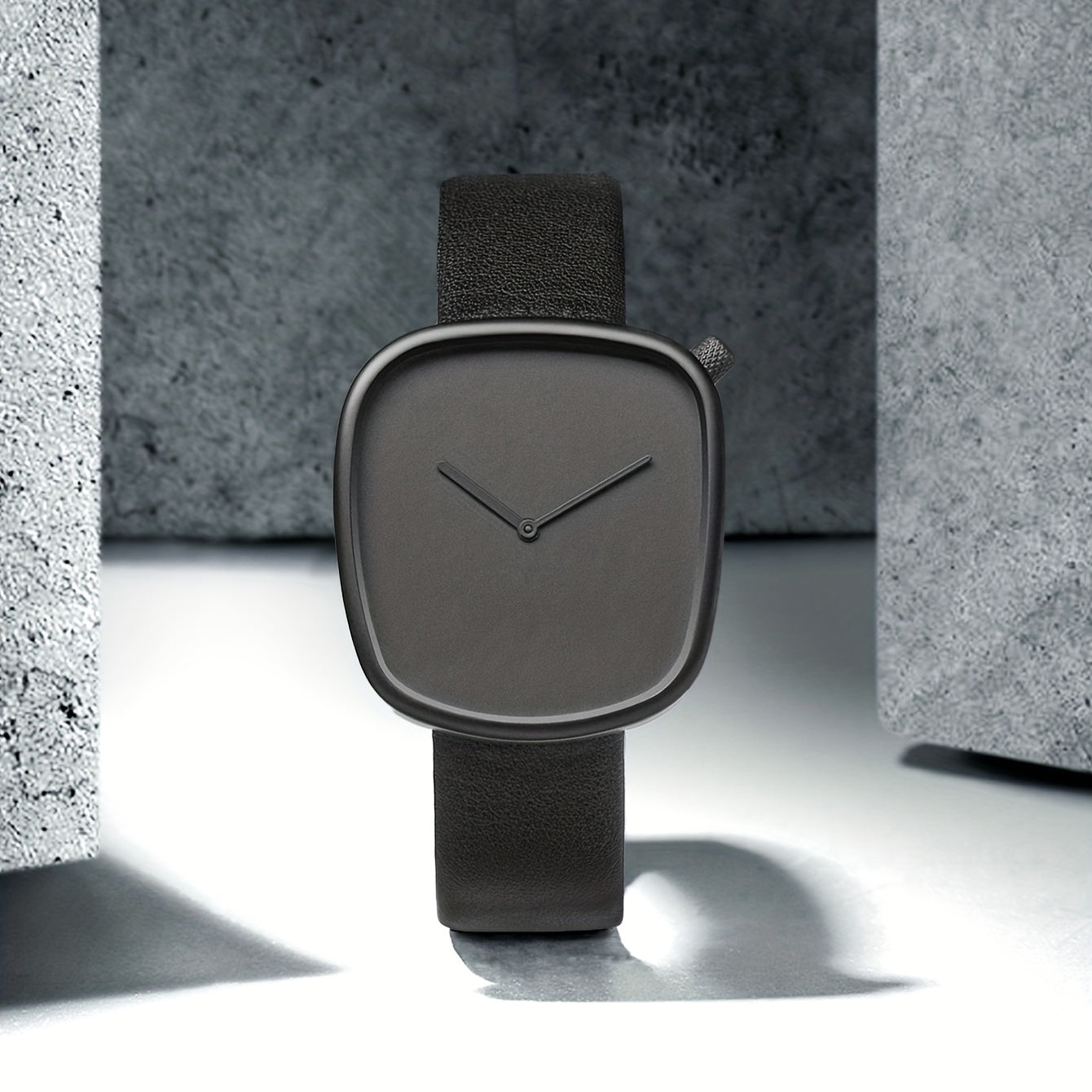 Minimalist Mens Watch Stainless Steel Analog Watch Leather Strap