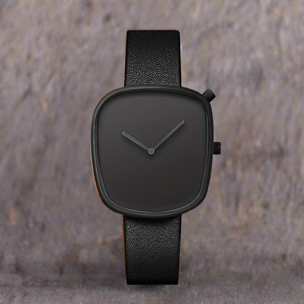 Minimalist Mens Watch Stainless Steel Analog Watch Leather Strap