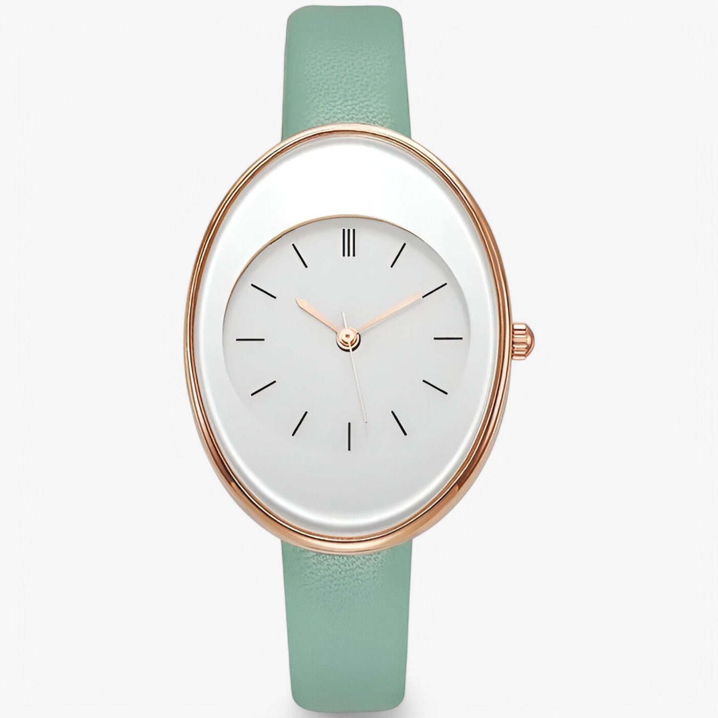 Minimalist Womens Leather Watch Slim Strap Quartz Wristwatch