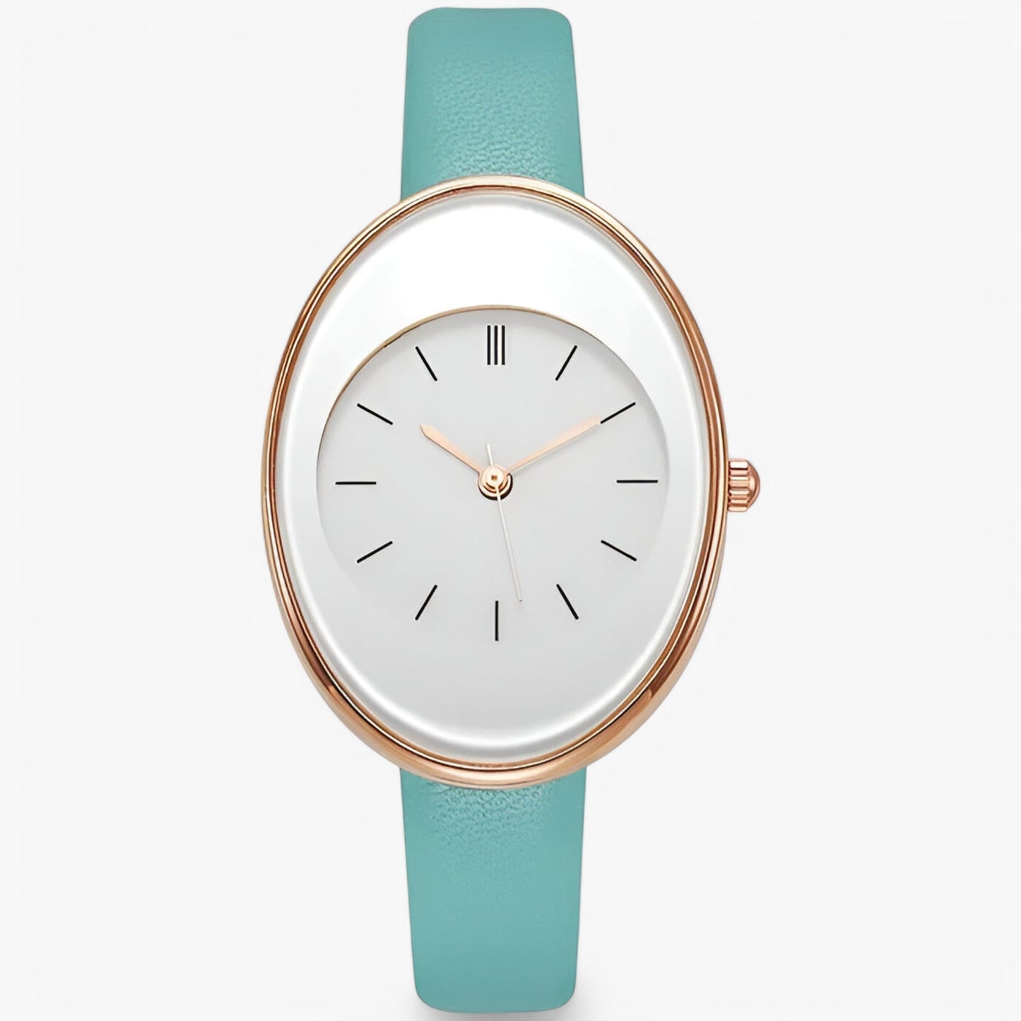 Minimalist Womens Leather Watch Slim Strap Quartz Wristwatch