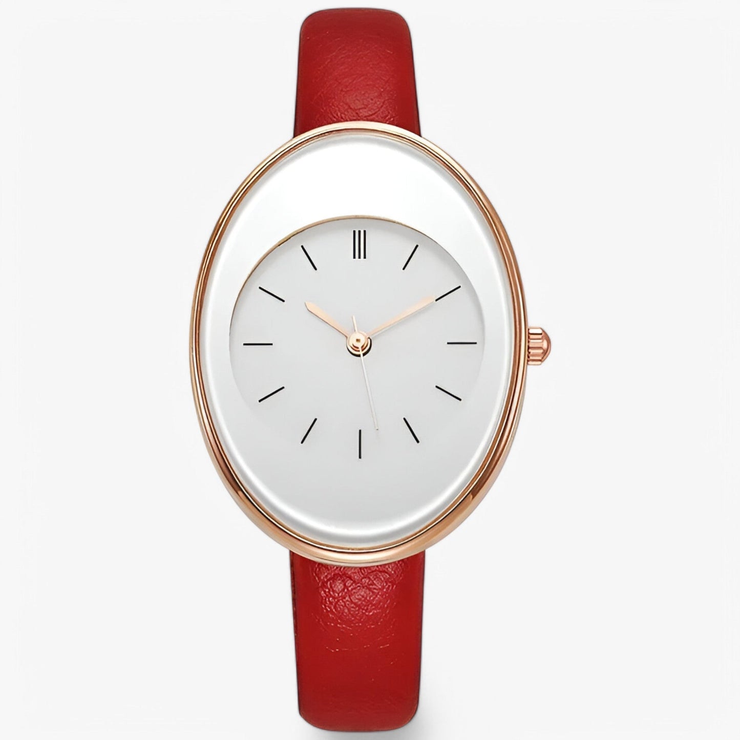 Minimalist Womens Leather Watch Slim Strap Quartz Wristwatch