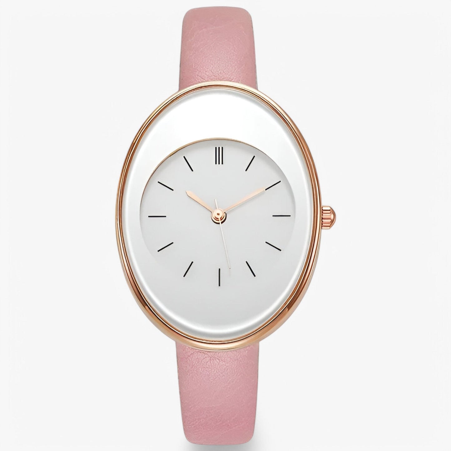 Minimalist Womens Leather Watch Slim Strap Quartz Wristwatch