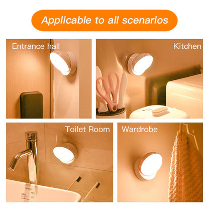 Motion Sensor Night Light Wireless LED Auto On Off Night Lamp USB Rechargeable