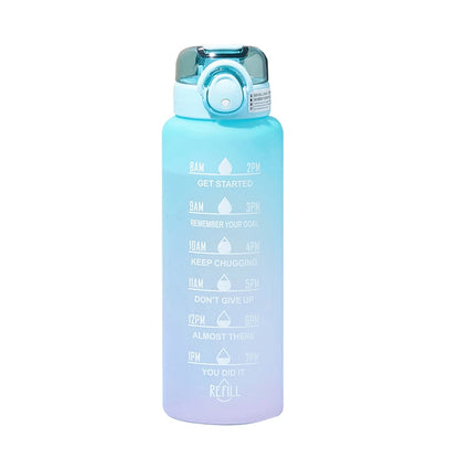 Motivational Water Bottle with Straw and Time Marker