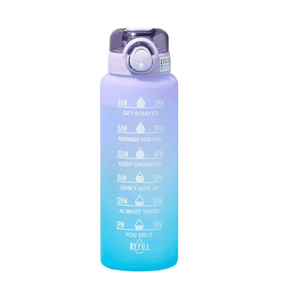 Motivational Water Bottle with Straw and Time Marker