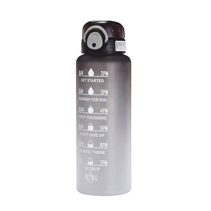 Motivational Water Bottle with Straw and Time Marker