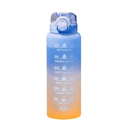 Motivational Water Bottle with Straw and Time Marker