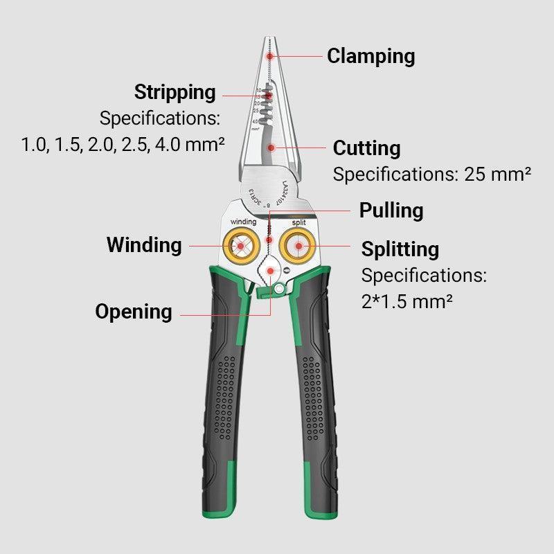 Multifunction Wire Stripper Cutter Tool Precision Cable Stripping Pliers