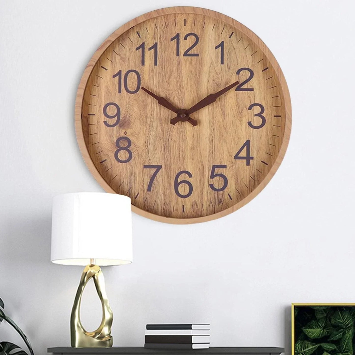 Natural Wooden Wall Clock Minimalist Modern Home Timepiece