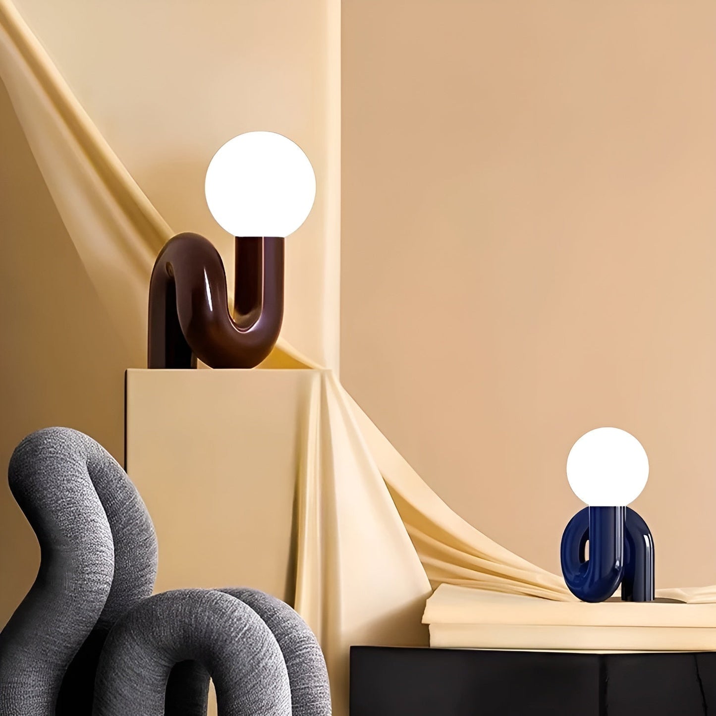 Nordic Glass Table Lamp Wireless Charging Desk Light