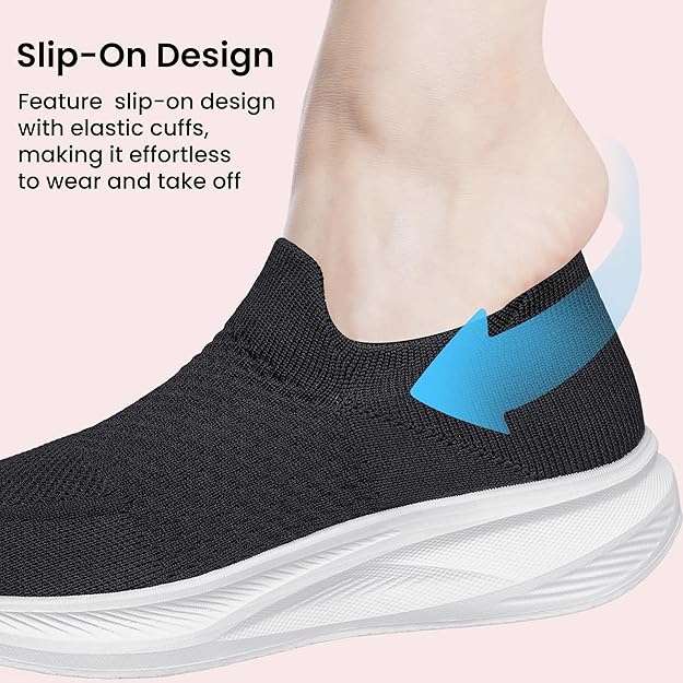 Orthopedic Slip On Walking Shoes with Arch Support Comfort Fit