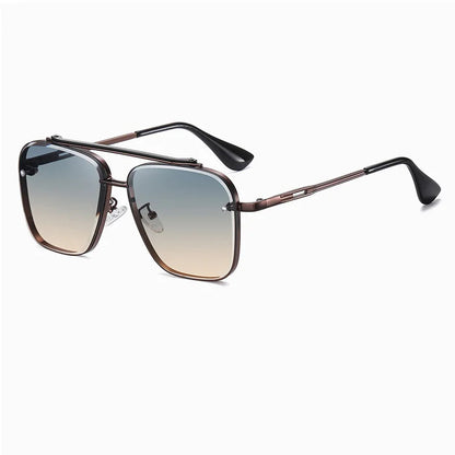 Oversized Gradient Aviator Sunglasses Luxury Metal Frame Stylish Fashion Shades Mens Eyewear