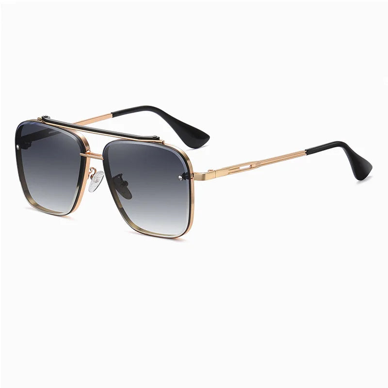 Oversized Gradient Aviator Sunglasses Luxury Metal Frame Stylish Fashion Shades Mens Eyewear