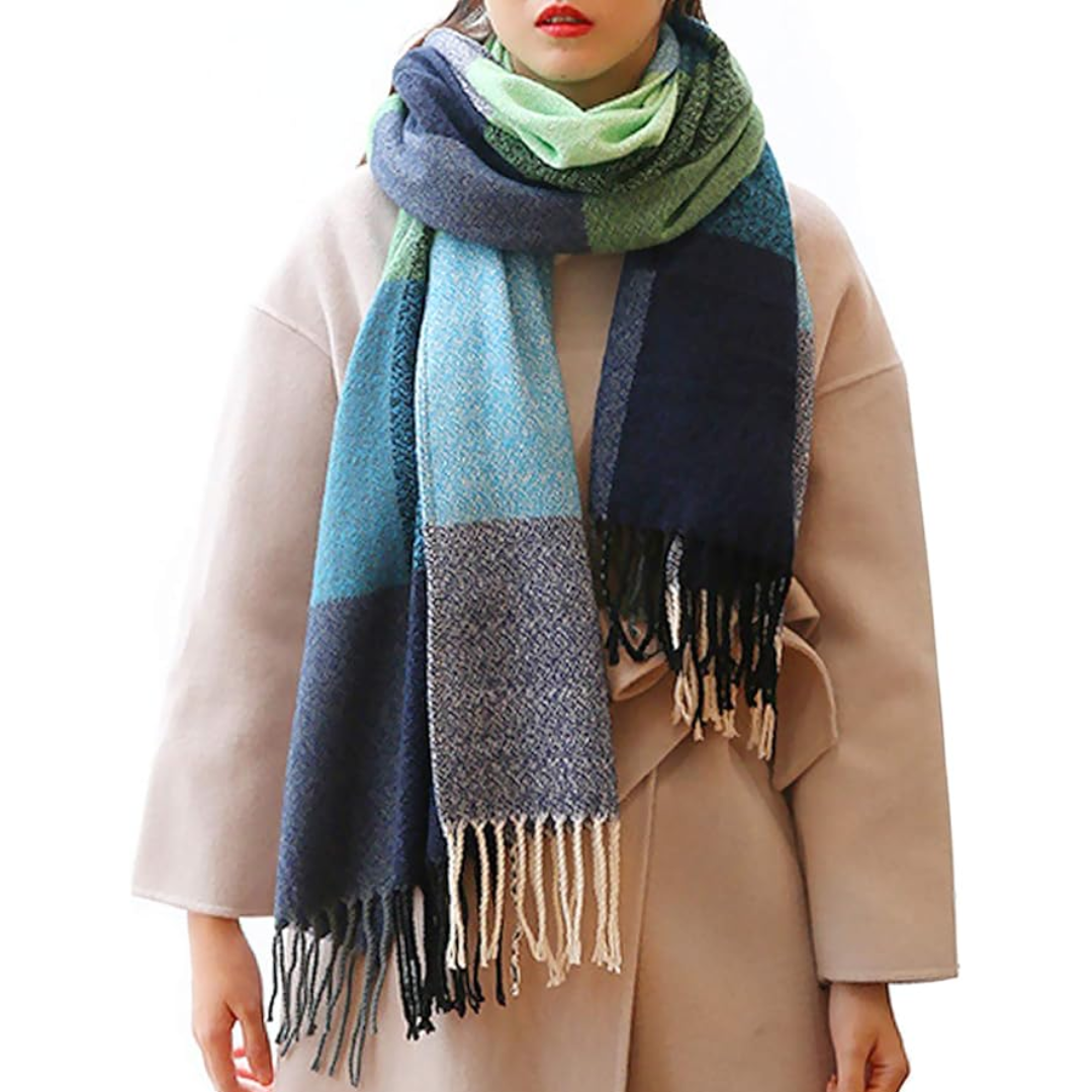 Oversized Plaid Winter Scarf Soft Chunky Wrap Shawl for Warmth and Everyday Style