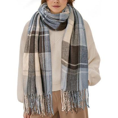Oversized Plaid Winter Scarf Soft Chunky Wrap Shawl for Warmth and Everyday Style
