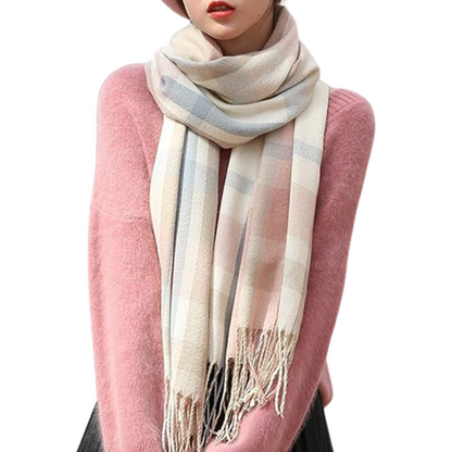 Oversized Plaid Winter Scarf Soft Chunky Wrap Shawl for Warmth and Everyday Style